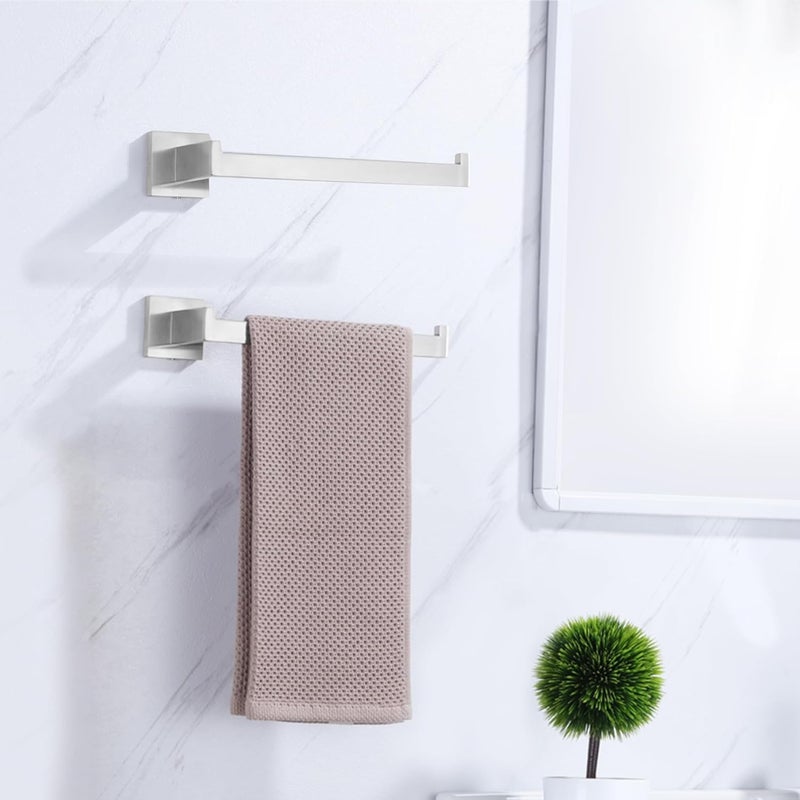LANC Bathroom Hand Towel Holder Brushed Nickel Hand Towel Bar 10 Inche Right Side Square Towel Ring for Kitchen Bathroom Wall Mount Stainless Steel Modern Towel Racks Hanger, A8806BN - Image 4